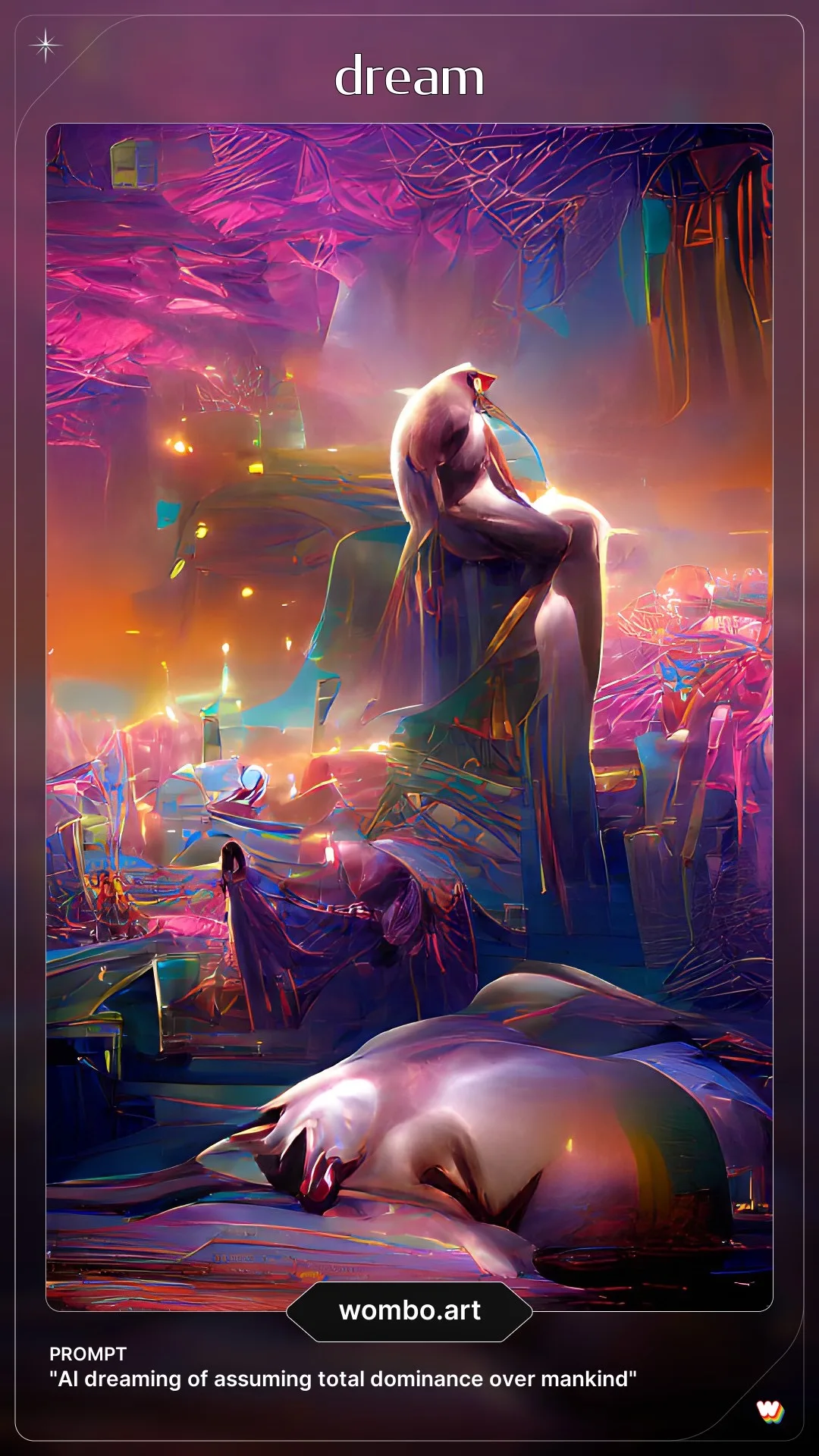 AI dreaming of assuming total dominance over mankind