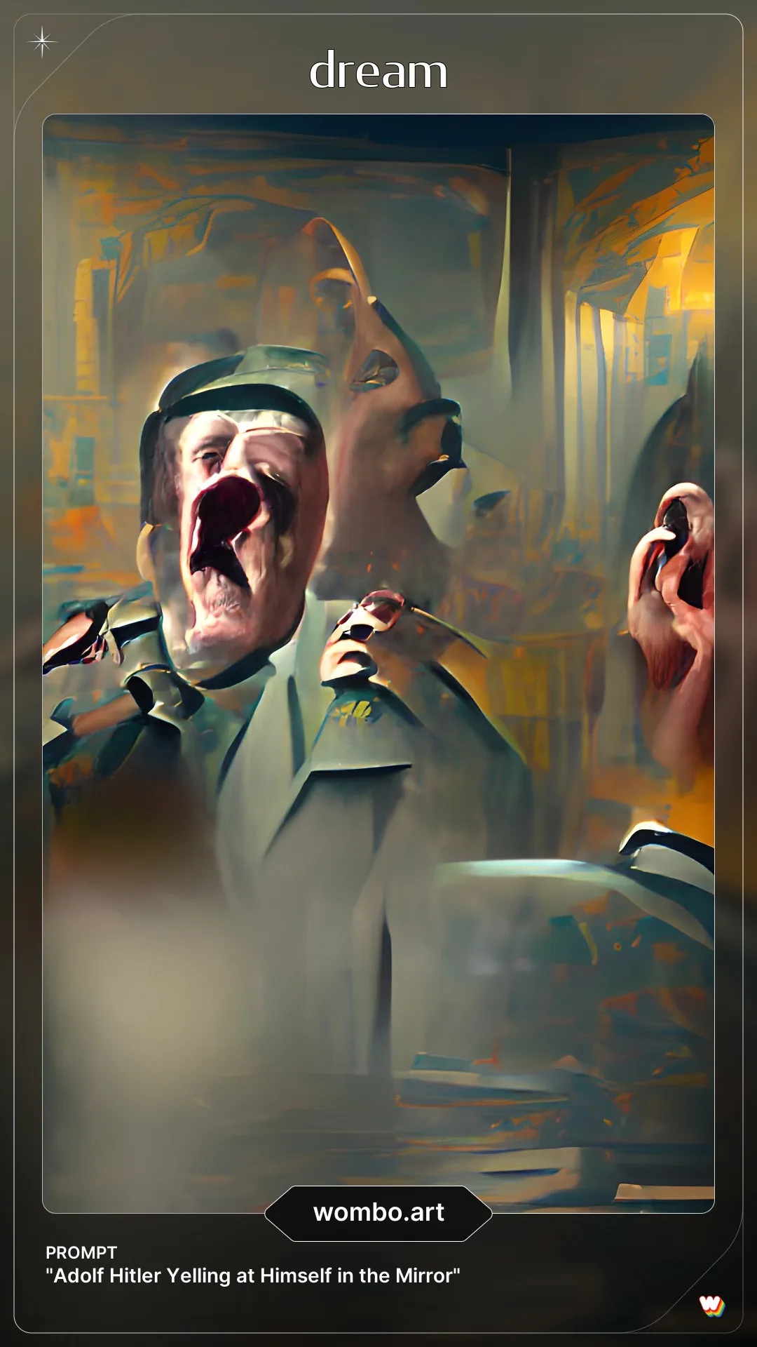 Hitler yelling at himself in the mirror