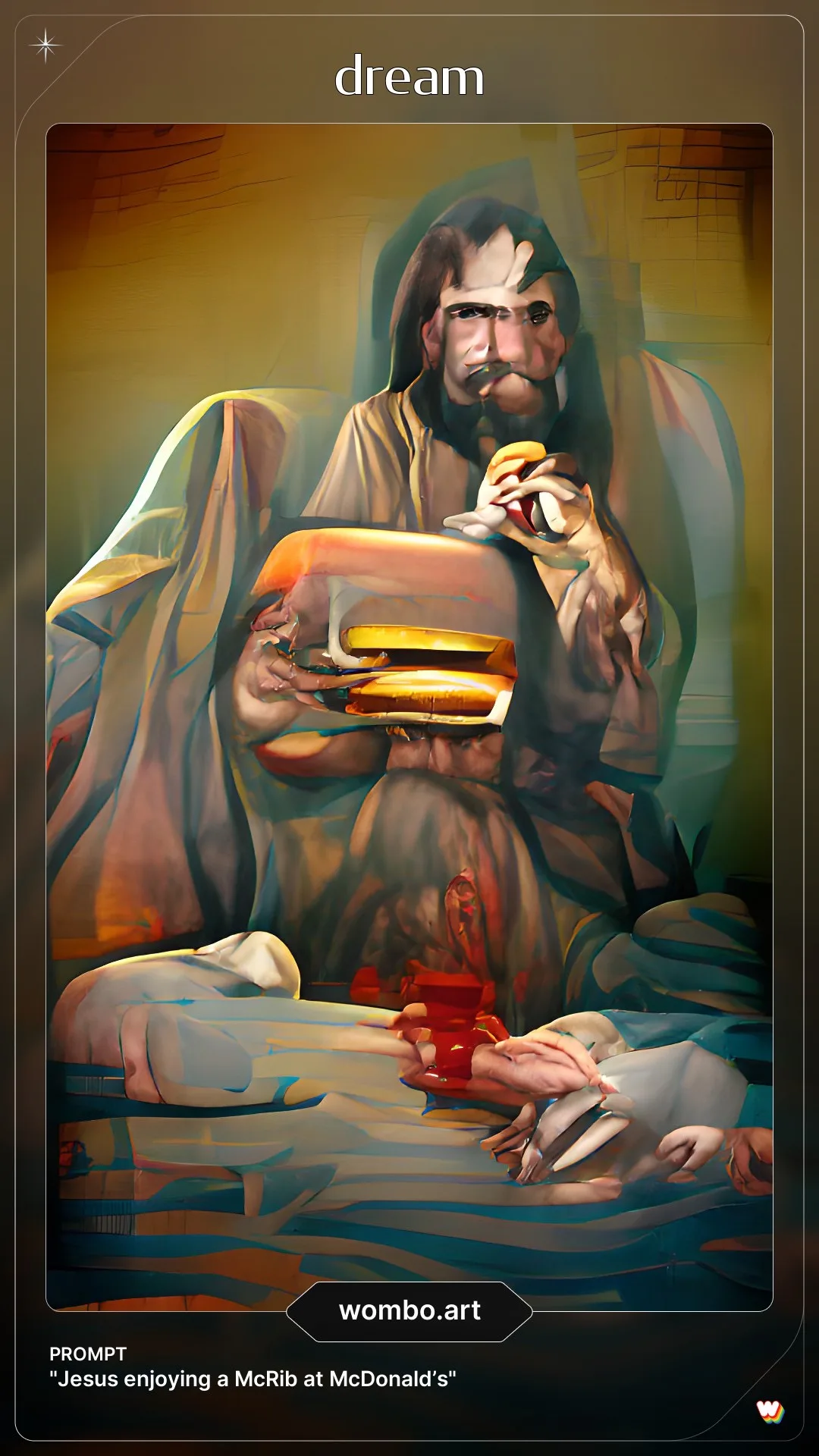 Jesus enjoying a McRib