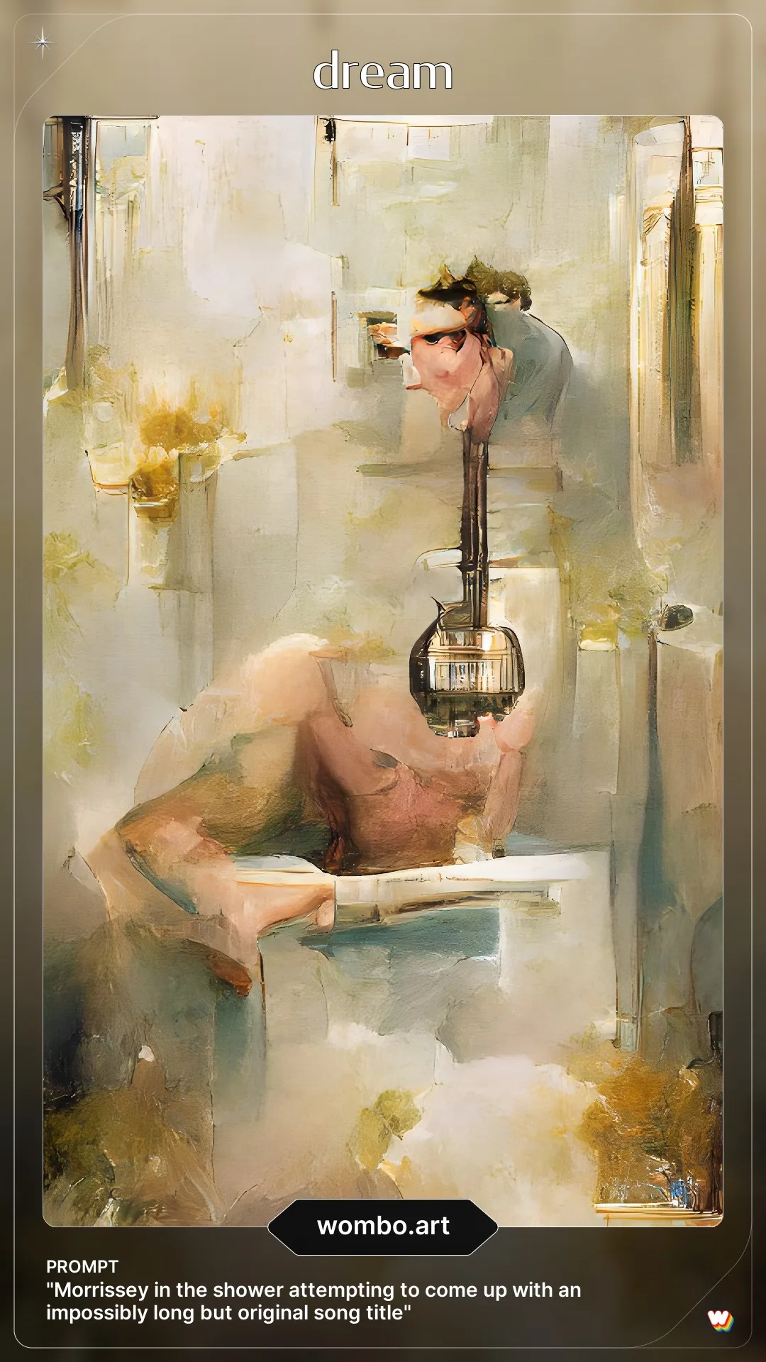 Morrissey in the shower attempting to come up with an impossibly long but original song title