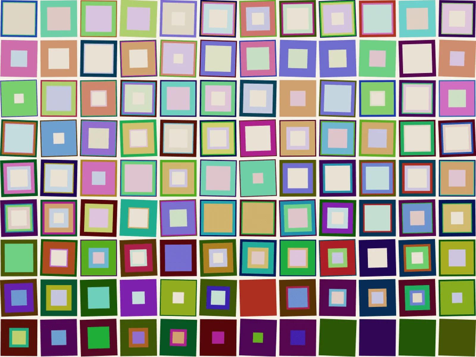 The Mirror — a wall of occupations, each in its own palette