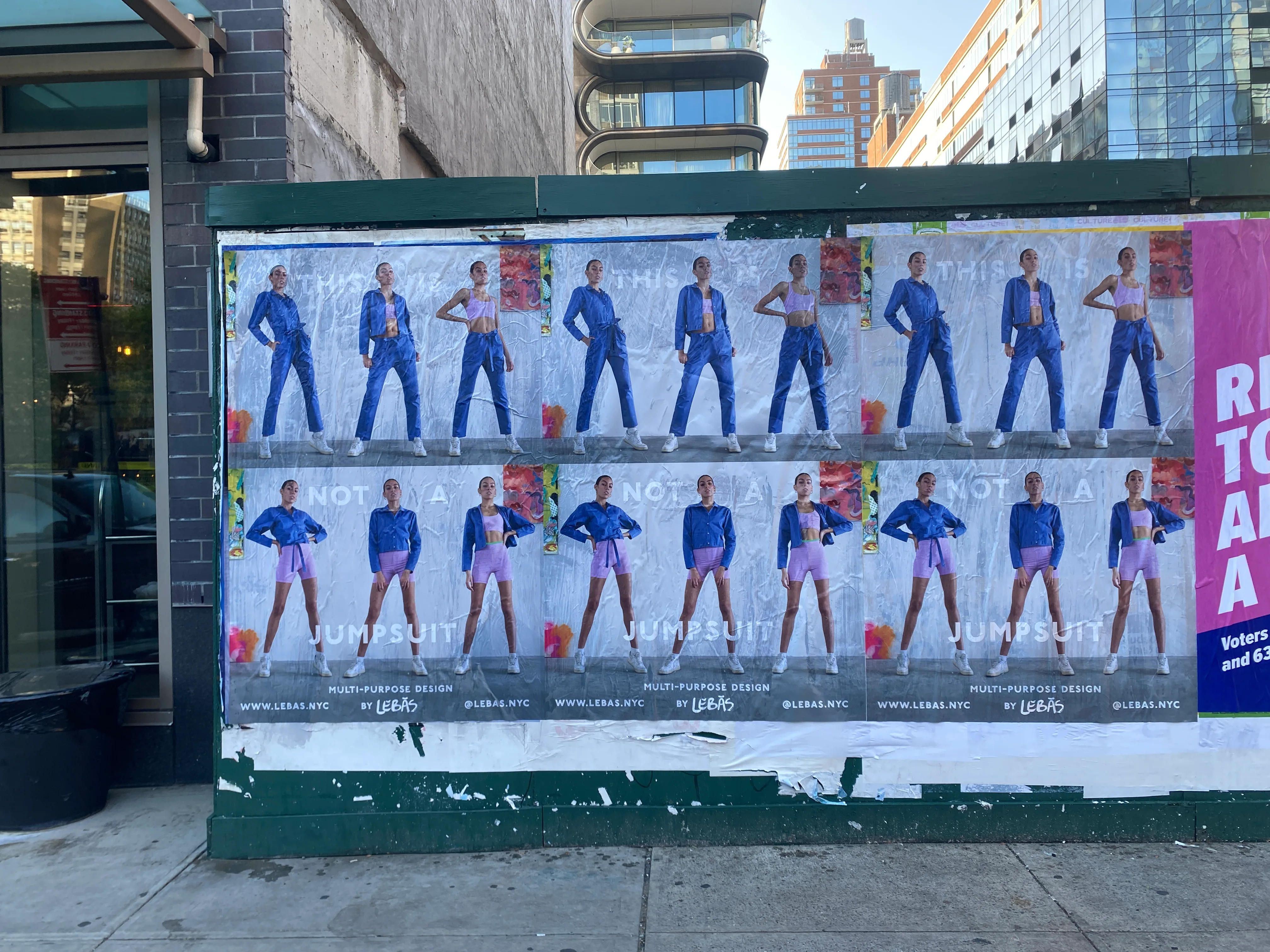 Lebas campaign posters in situ.