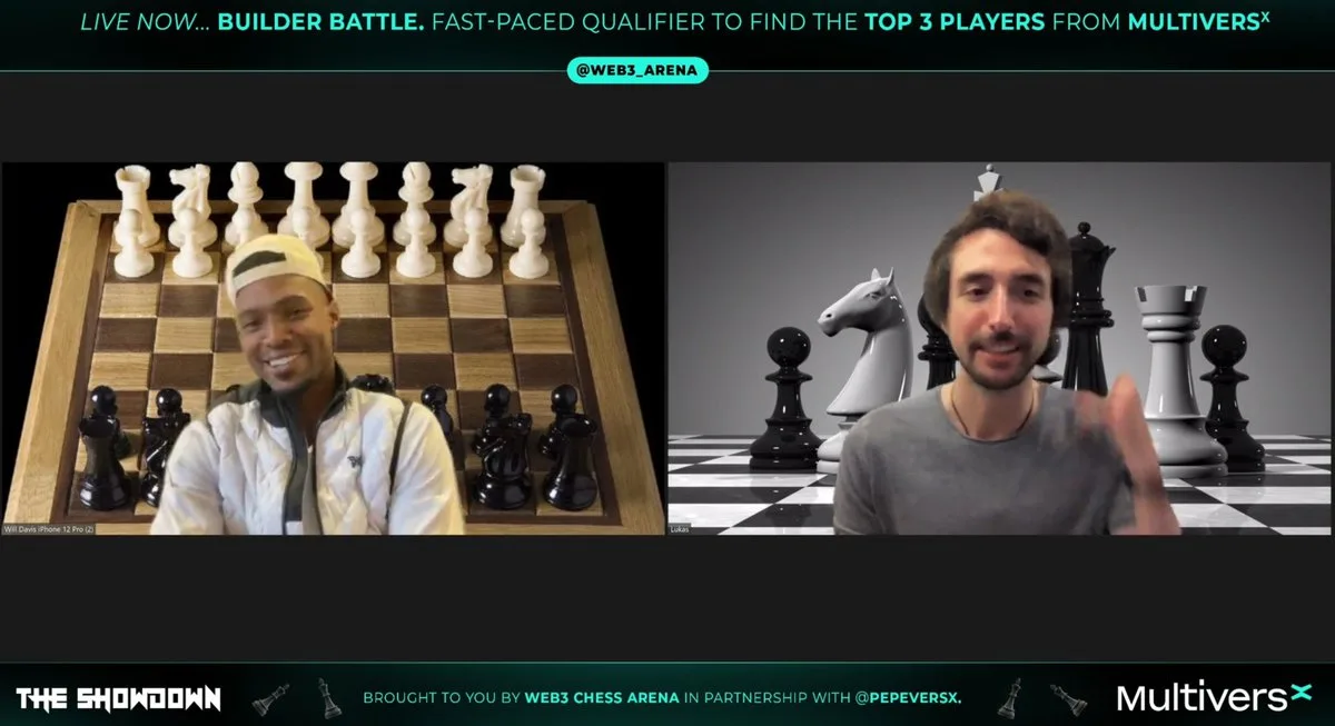Live broadcast still — Will Davis and Lukas.