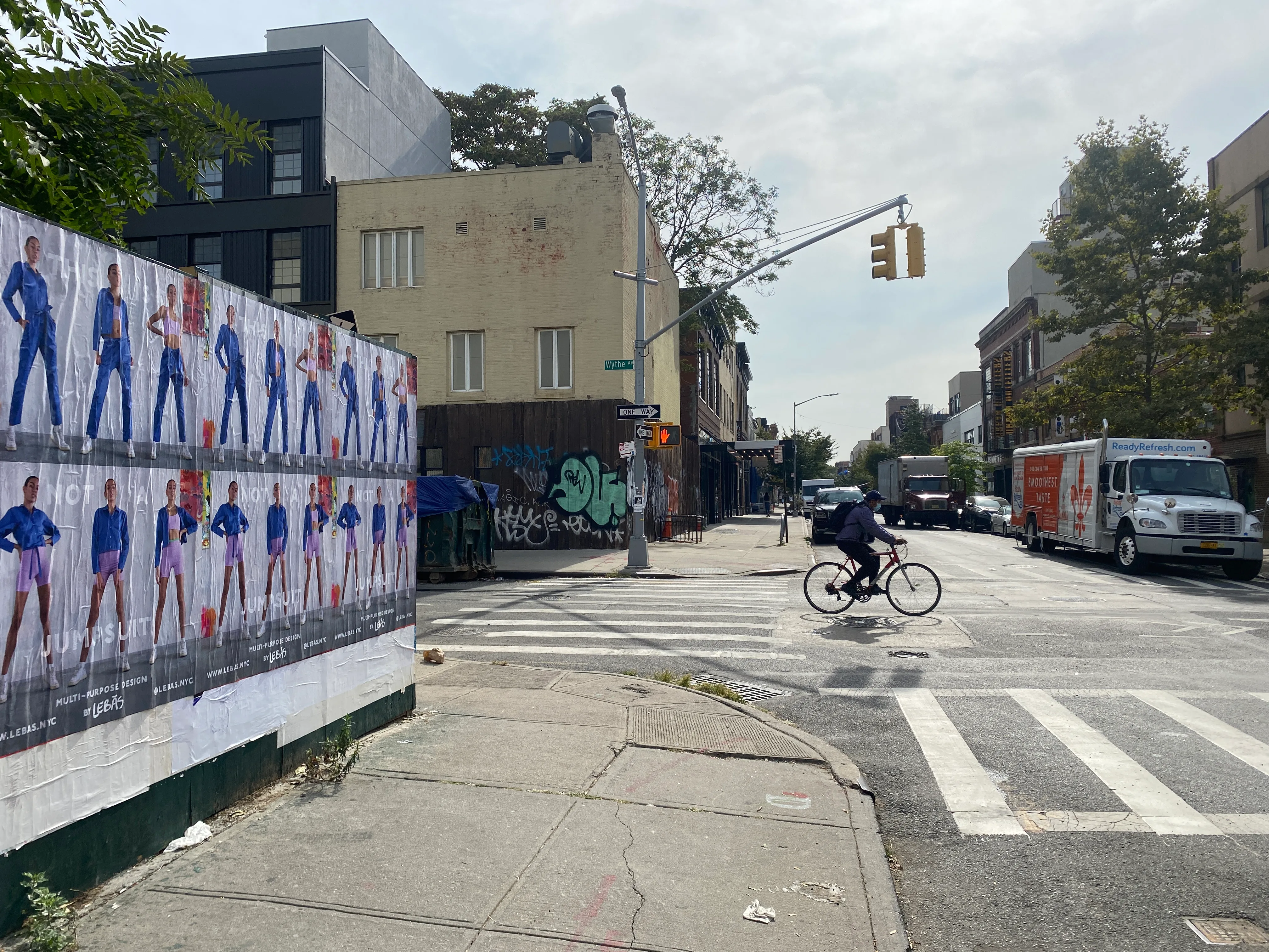 Lebas posters on a fence at N. 6th and Wythe, Williamsburg.